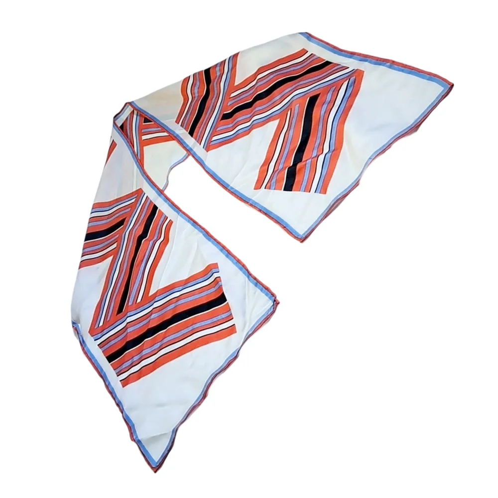 Striped Scarf in Orange and White